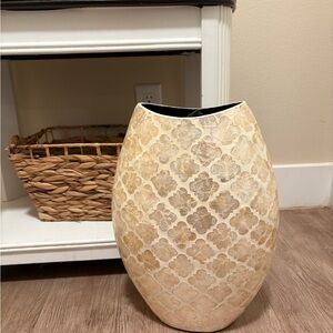 Elegant Cream and Gold Vase